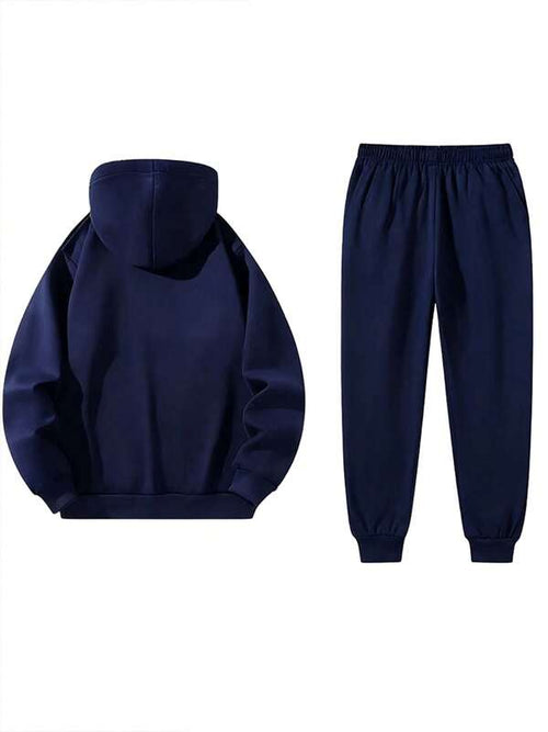 Conjunto Moletom Com Capuz e Calça Estampada Com Punho