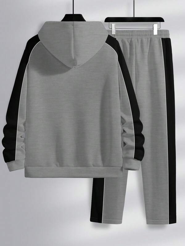 Conjunto Moletom Com Capuz Zíper e Calça Com Cordão