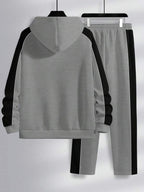 Conjunto Moletom Com Capuz Zíper e Calça Com Cordão