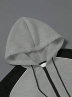 Conjunto Moletom Com Capuz Zíper e Calça Com Cordão