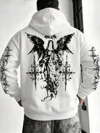 Moletom Com Capuz Estampa Angelical Costas Manga Estampada