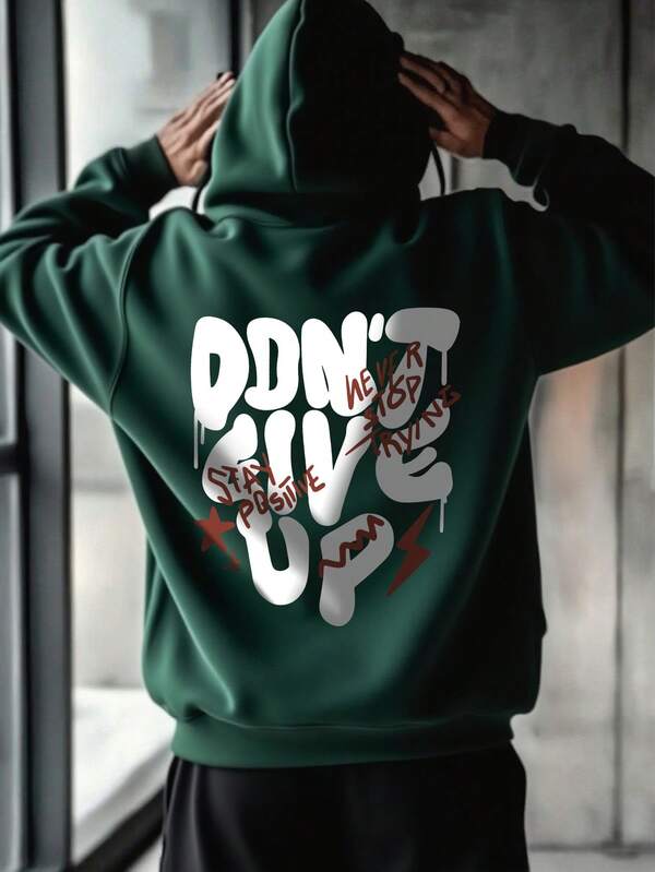 Moletom Com Capuz Estampa Lettering Costas Estilo Graffiti