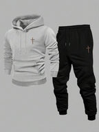 Conjunto Moletom Com Capuz e Calça Com Cordão Patch
