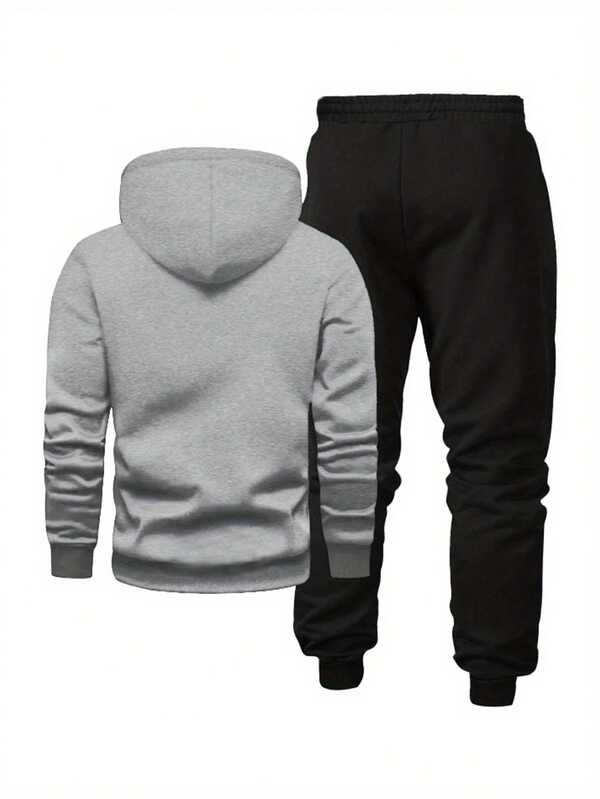 Conjunto Moletom Com Capuz e Calça Com Cordão Patch