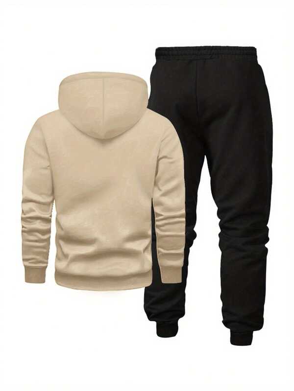 Conjunto Moletom Com Capuz e Calça Com Cordão Patch