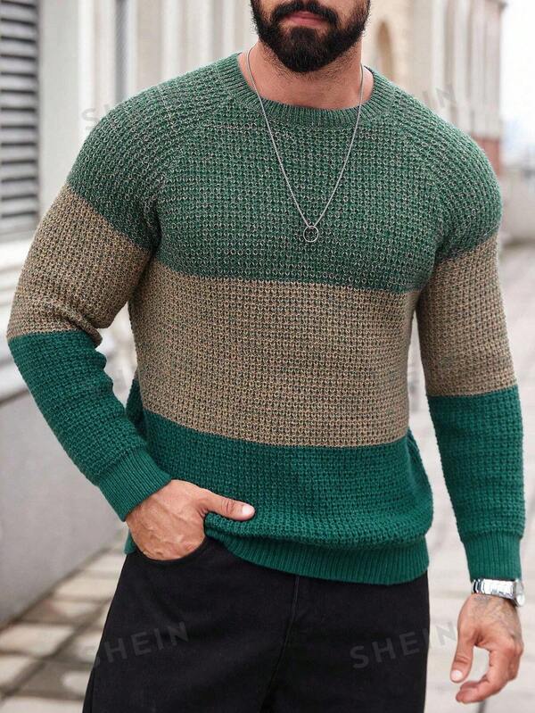 Suéter Tricot Texturizado Gola Redonda Com Ribana Casual