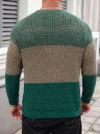 Suéter Tricot Texturizado Gola Redonda Com Ribana Casual
