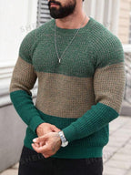 Suéter Tricot Texturizado Gola Redonda Com Ribana Casual