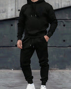 Conjunto Moletom Com Capuz e Calça Com Cordão
