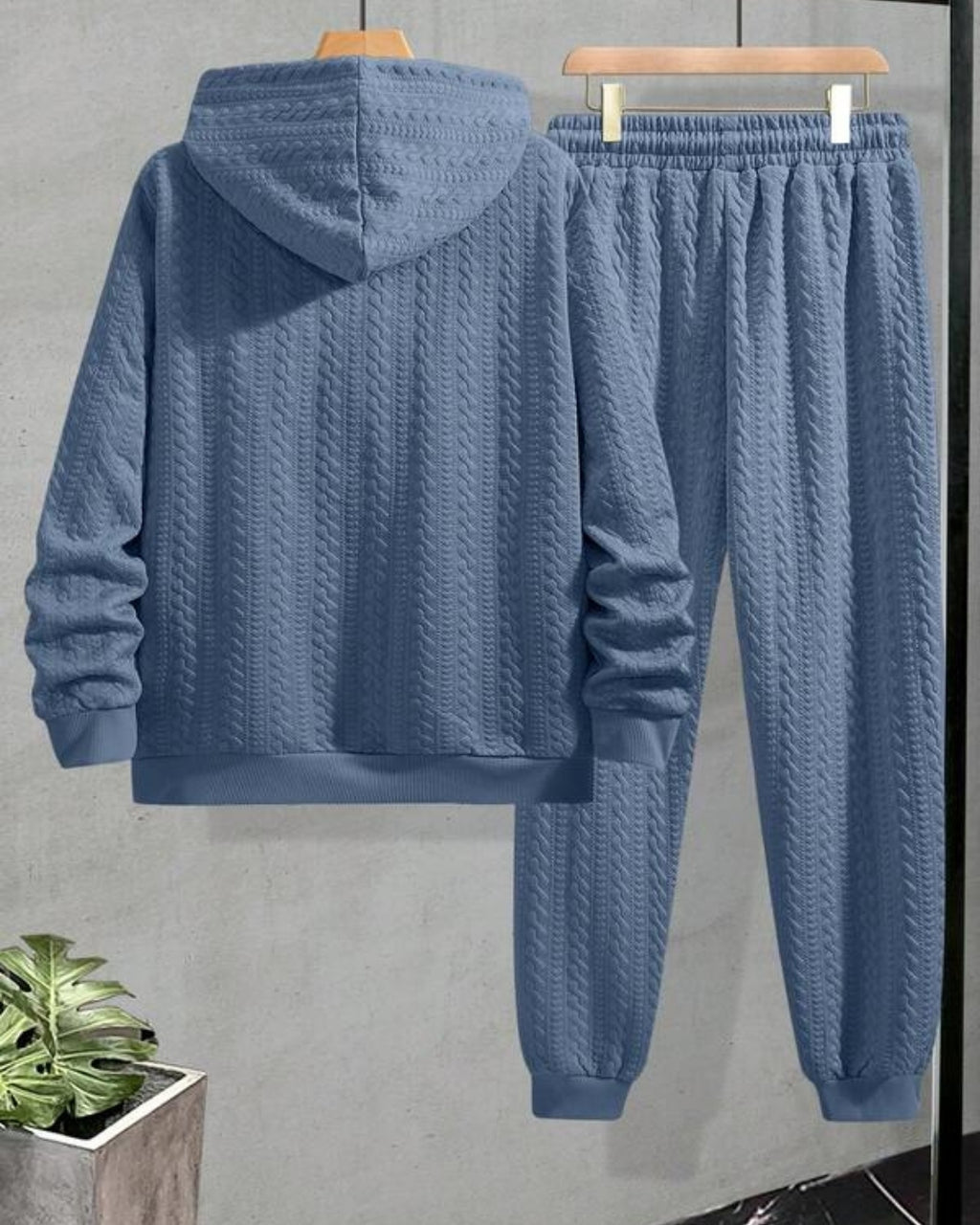 Conjunto Moletom Com Capuz e Calça Texturizada Com Punho