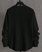 Suéter Tricot Texturizado Patch Gola Redonda Com Ribana Casual