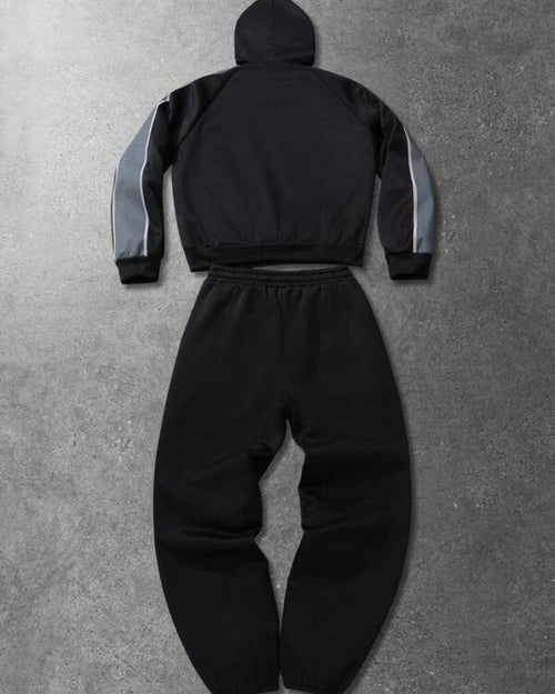 Conjunto Moletom Com Capuz e Calça Com Cordão Com Punho