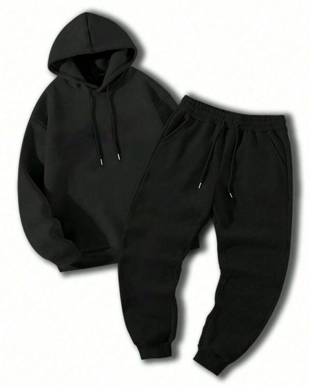 Conjunto Moletom Com Capuz e Calça Com Cordão