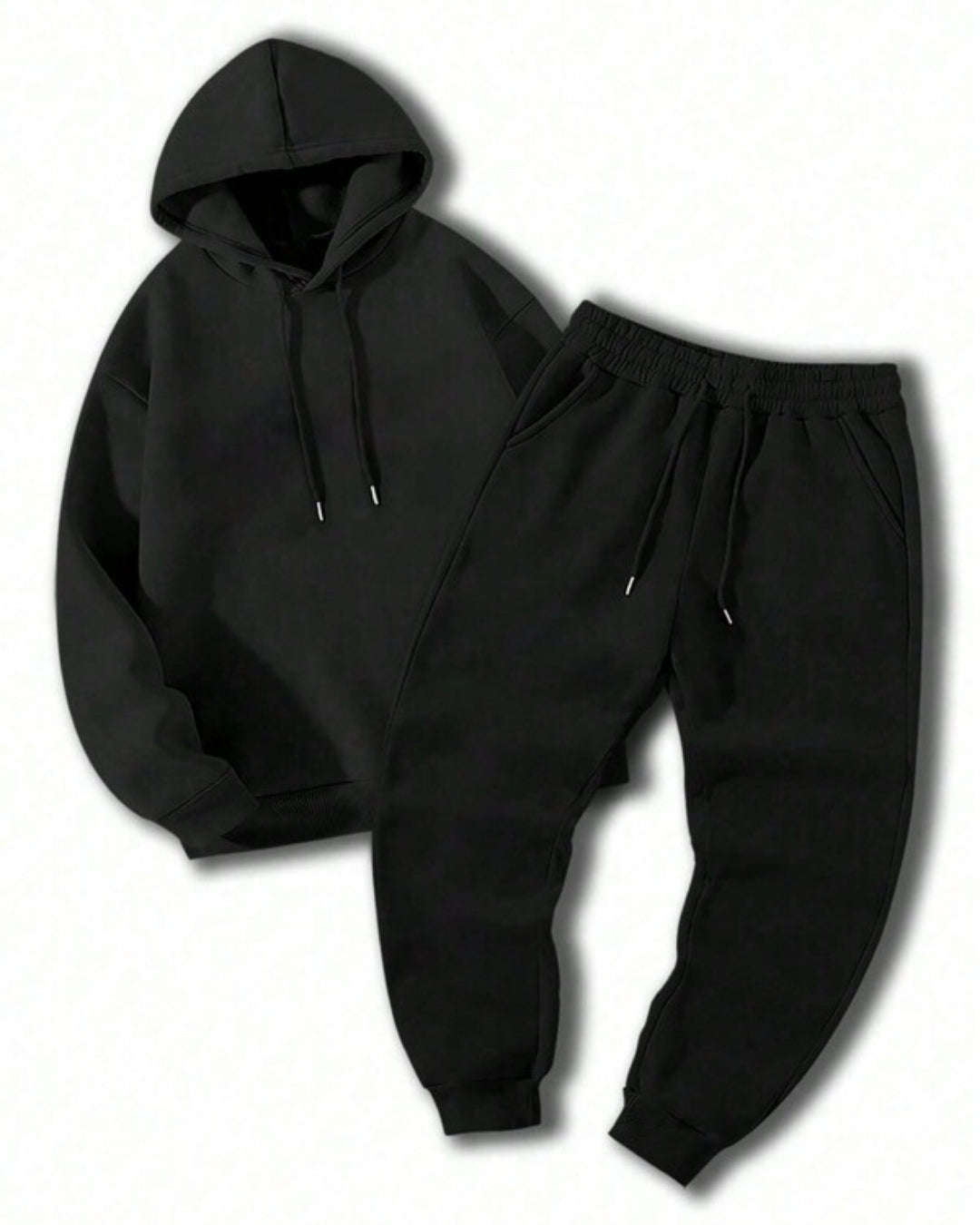 Conjunto Moletom Com Capuz e Calça Com Cordão