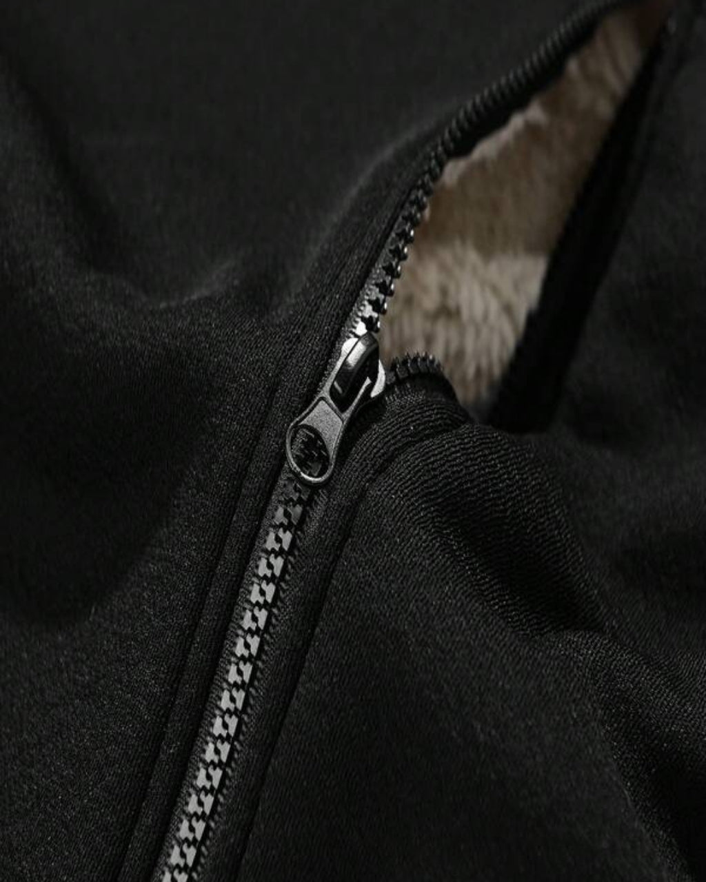 Moletom Com Capuz Com Zíper Bolsos Laterais Peluciado