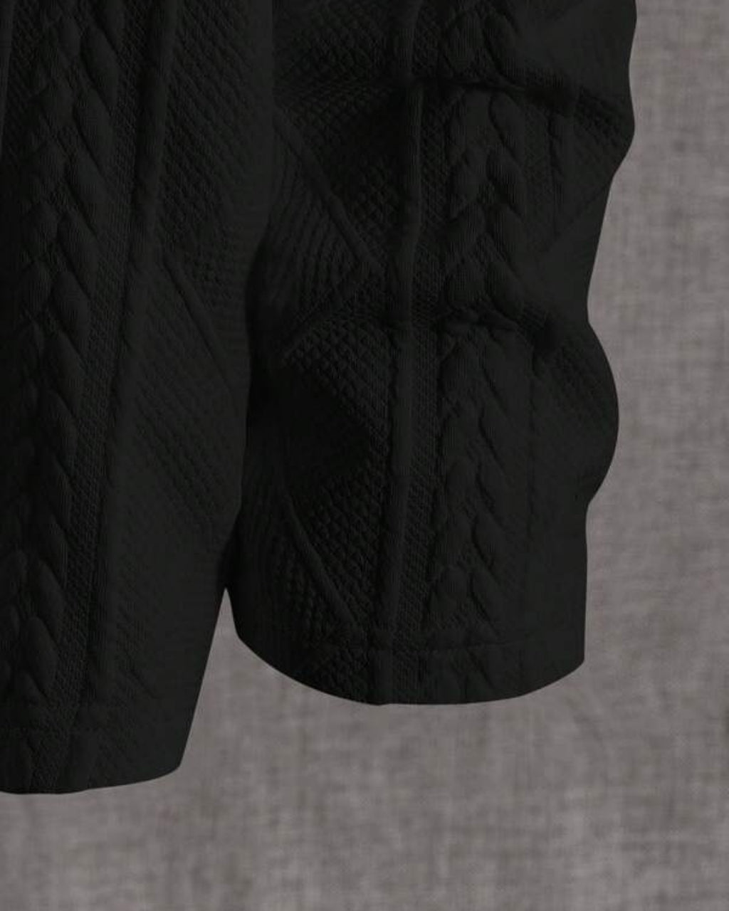 Suéter Tricot Texturizado Patch Gola Redonda Com Ribana Casual