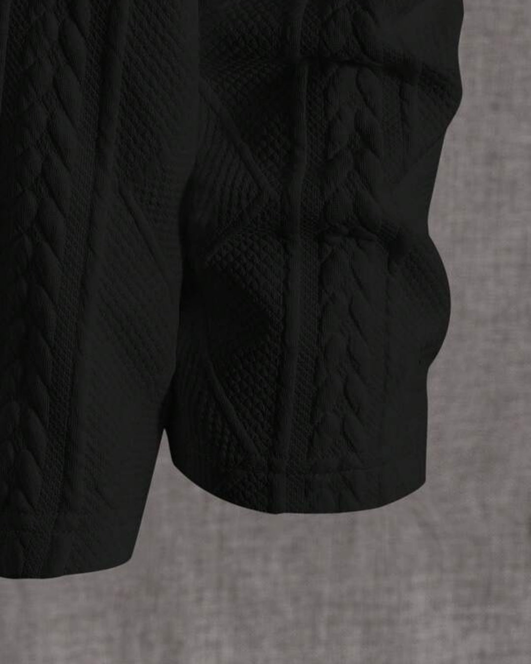 Suéter Tricot Texturizado Patch Gola Redonda Com Ribana Casual