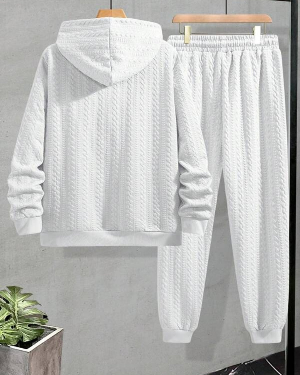Conjunto Moletom Com Capuz e Calça Texturizada Com Punho