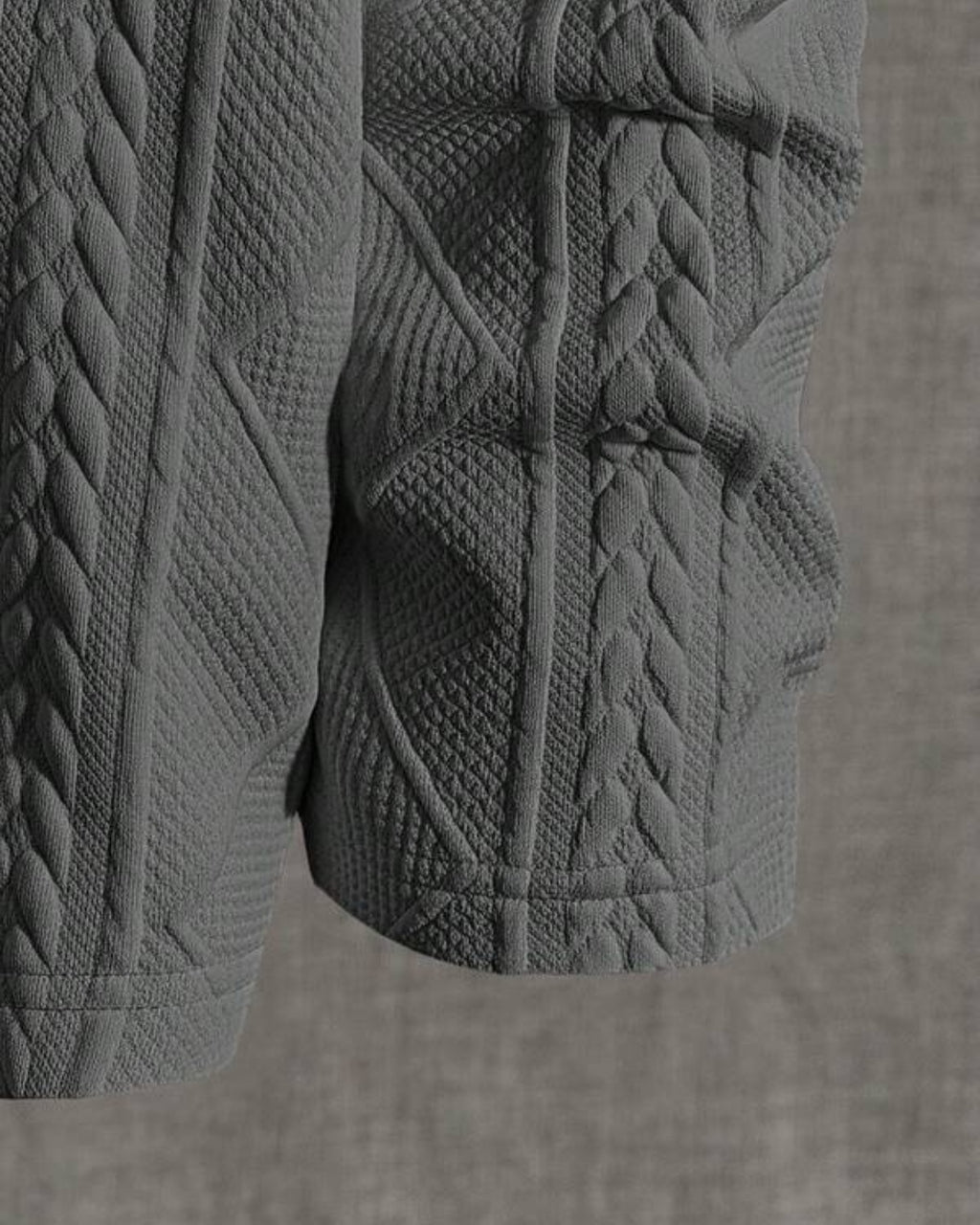 Suéter Tricot Texturizado Patch Gola Redonda Com Ribana Casual