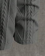 Suéter Tricot Texturizado Patch Gola Redonda Com Ribana Casual
