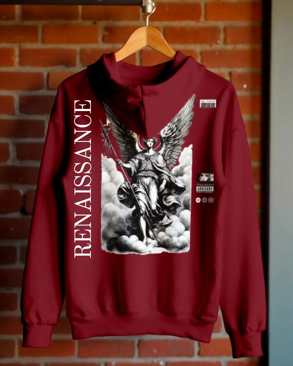 Moletom Com Capuz Estampa Angelical Costas Lettering Vertical