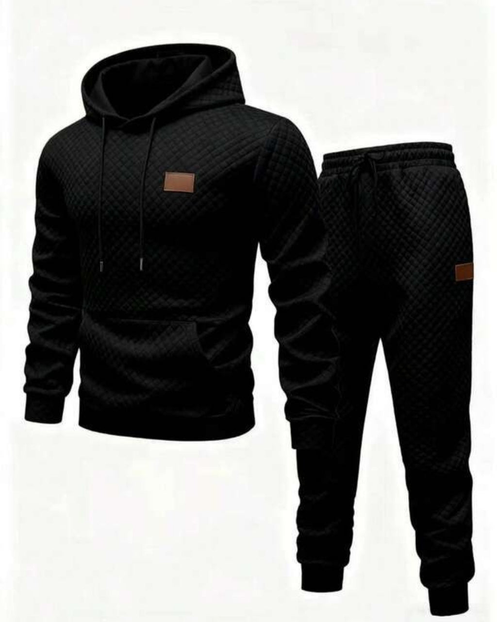 Conjunto Moletom Texturizado e Calça Com Cordão